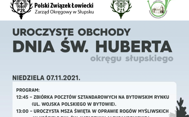 Uroczyste obchody dnia św. Huberta słupskiego okręgu PZŁ